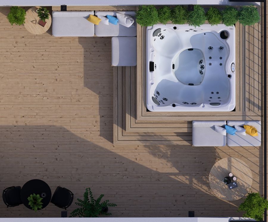 Vista cenital de la terraza, útil para valorar distribución y espacios.